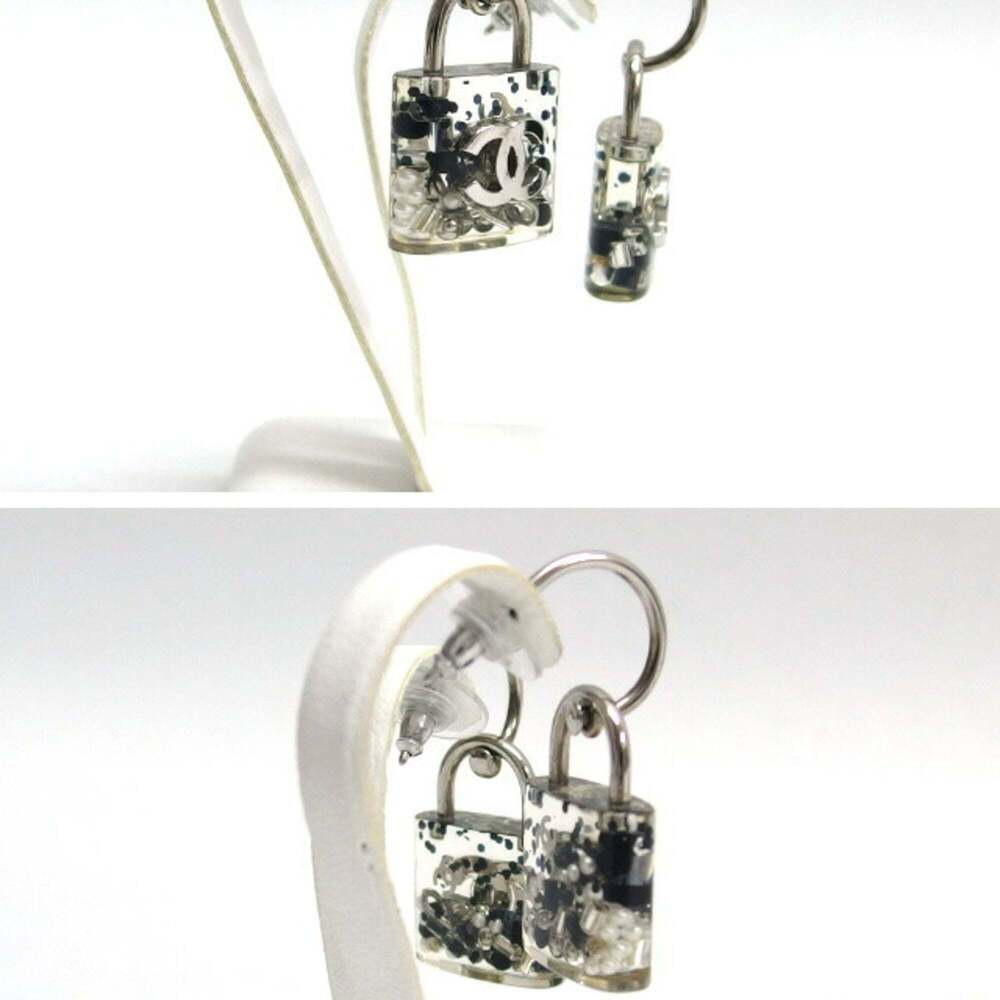 CHANEL White Logo Earrings - Picture 3 of 11